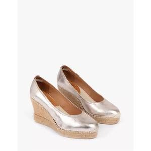 NEW PENELOPE CHILVERS women's scoop leather espadrille in champagne